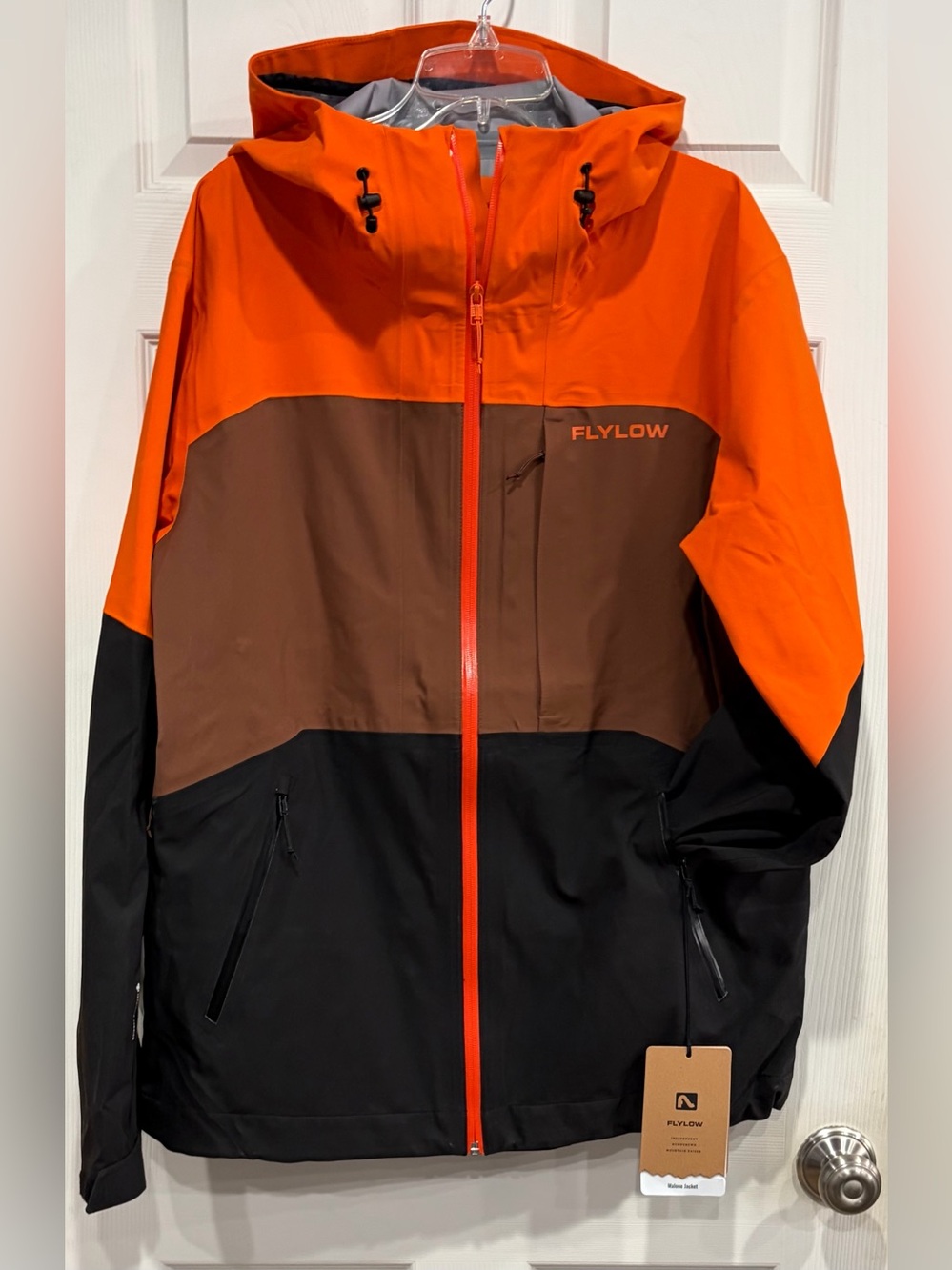 Flylow Men's Large Malone Jacket Orange Black Ski Snowboard Snow NWT Softshell